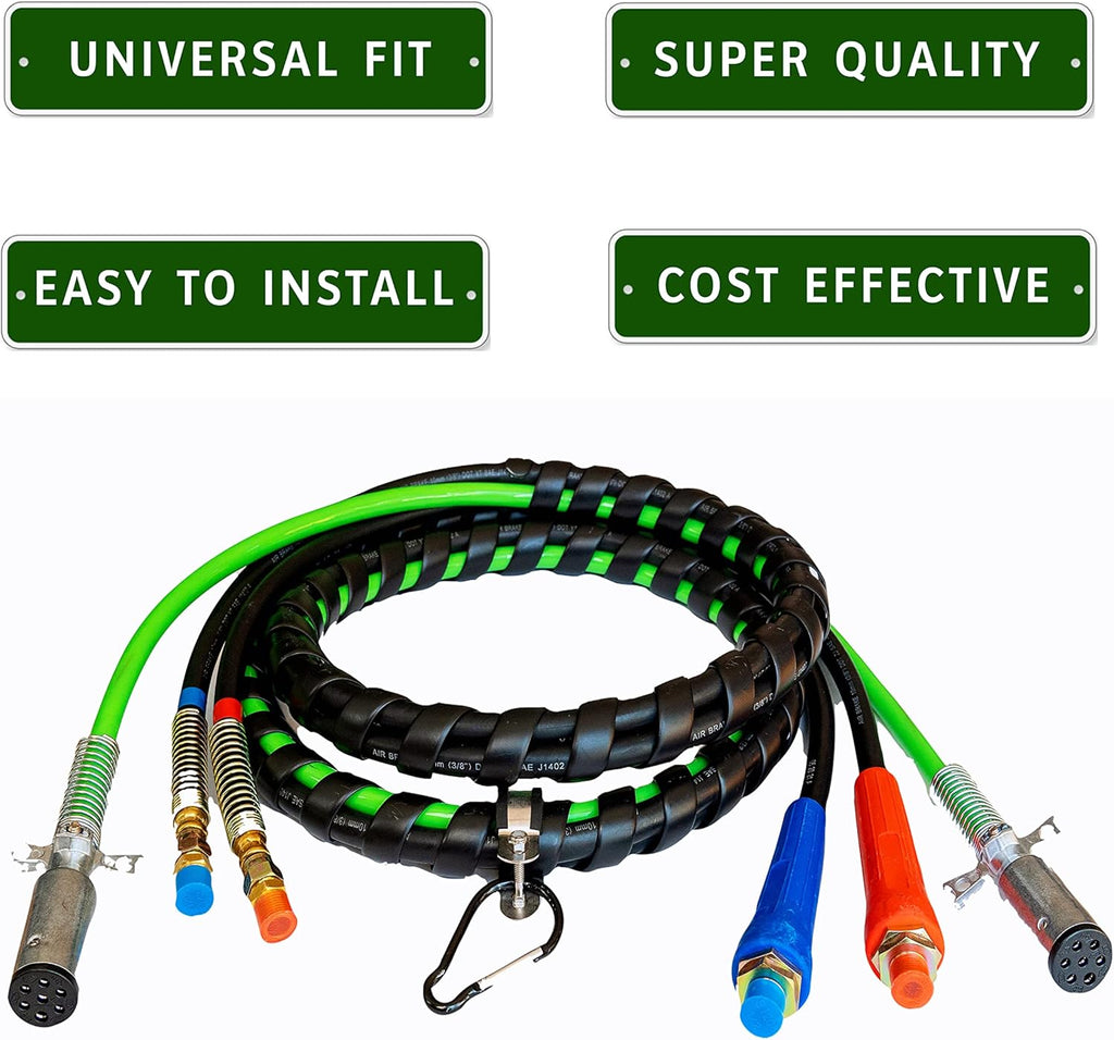 12 Ft 3-in-1 ABS Electrical and Rubber Air Line Hose Assemblies N78128