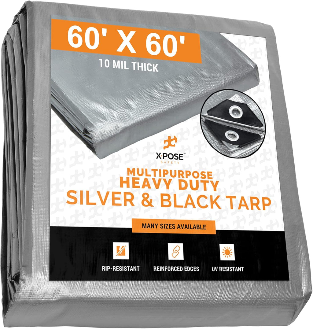 18 x 24 Feet 10 Mil Waterproof Poly Tarp with Grommets Pack of 2 B9375