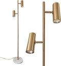 Double Head Floor Lamp with Foot Switch, Brass/Gold Finish P6530