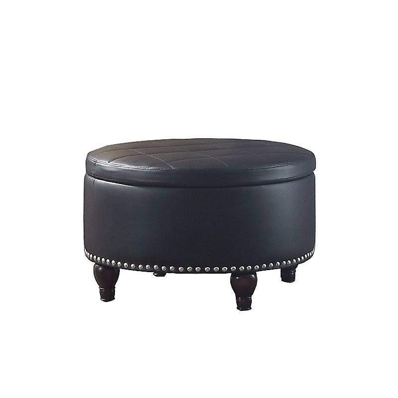 Black Storage Ottoman P73574