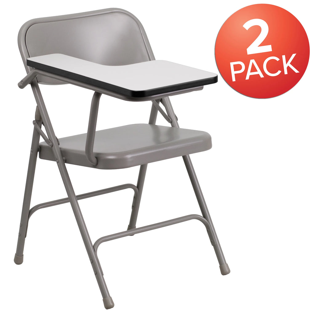 2 Pack Steel Folding Chair with Tablet Arm G8468