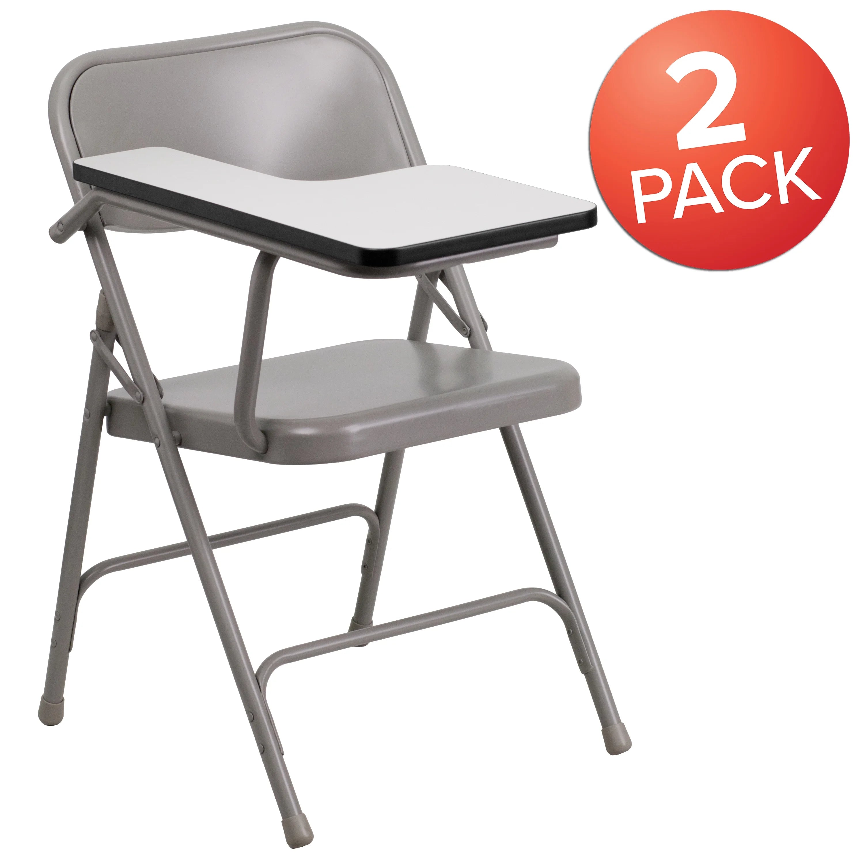 2 Pack Steel Folding Chair with Tablet Arm G8468