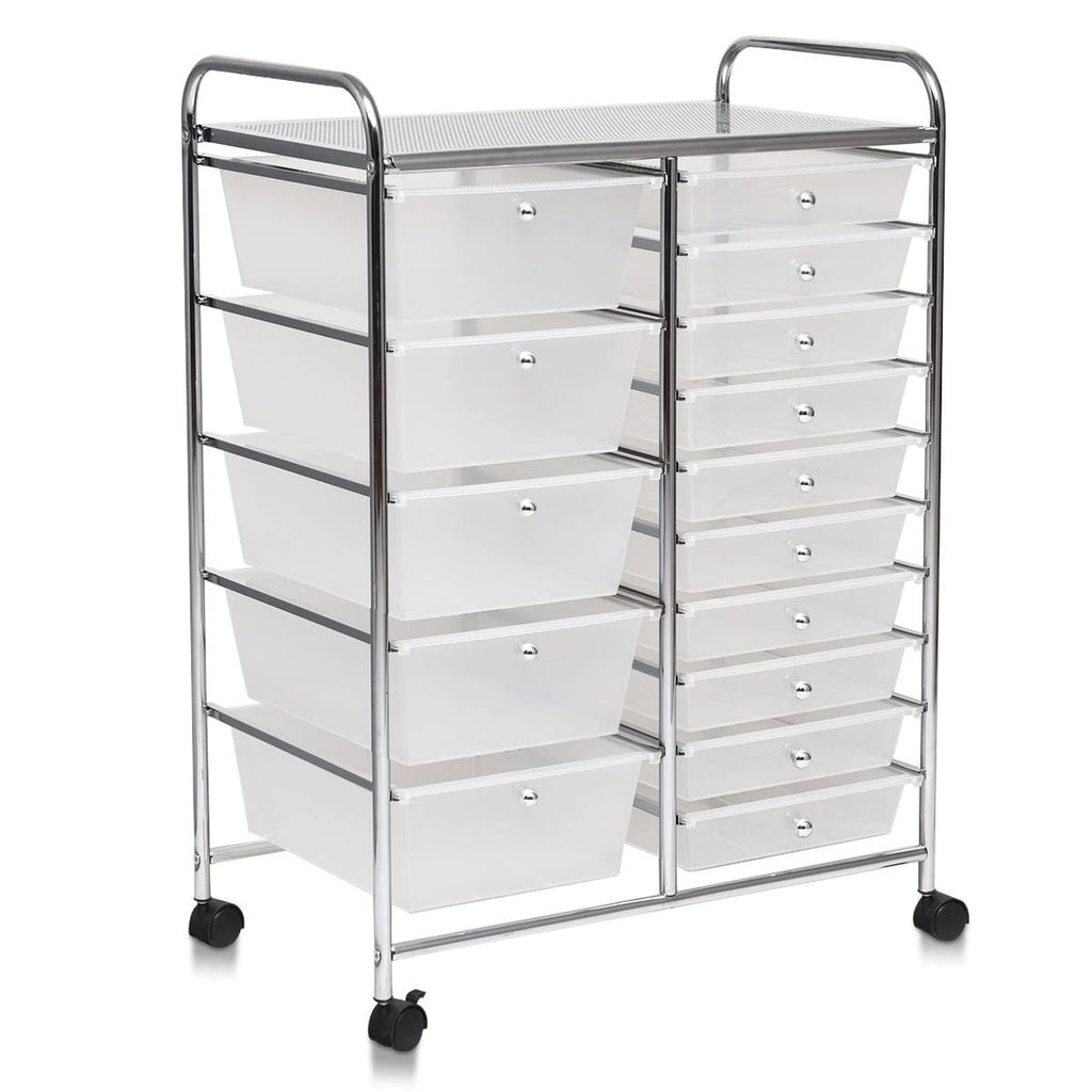 15-Drawer Utility Organizer Rolling Cart with Wheels G9756