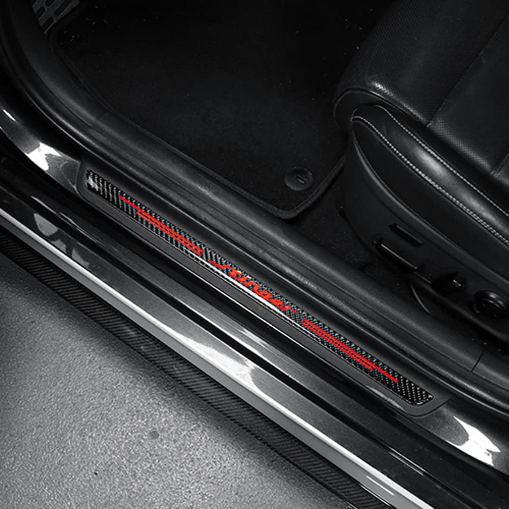 4PCS Carbon Fiber Door Entry Guards Sill Scuff Cover Panel Step Protector Sticker I2437