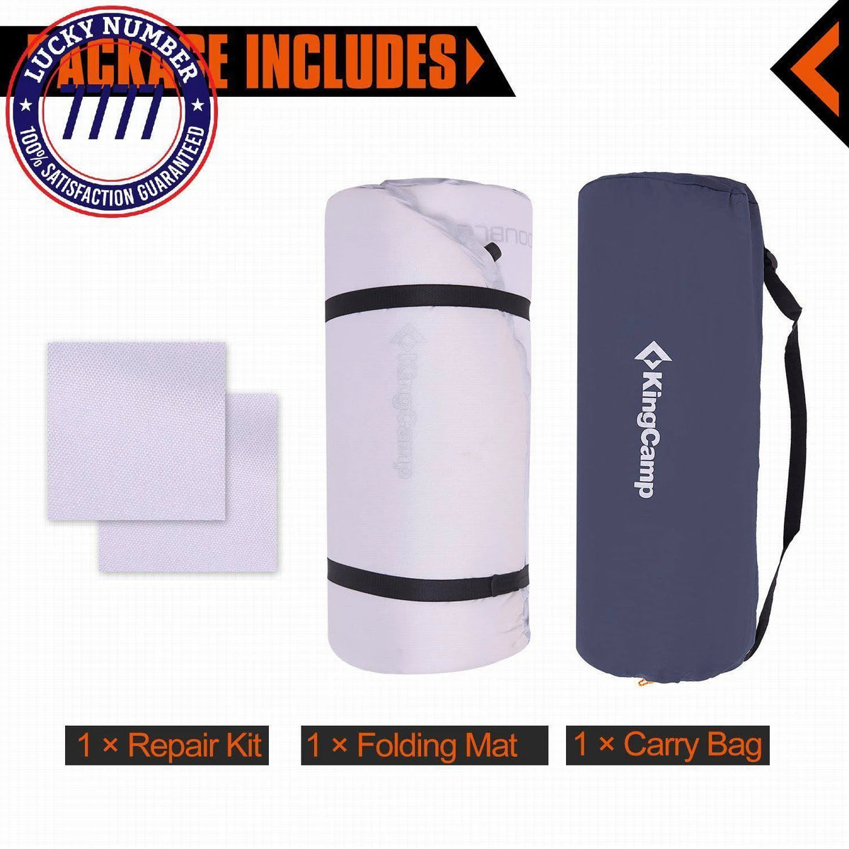 Deluxe Double Self-Inflating Camping Pad, 3 Inches Thick G7556