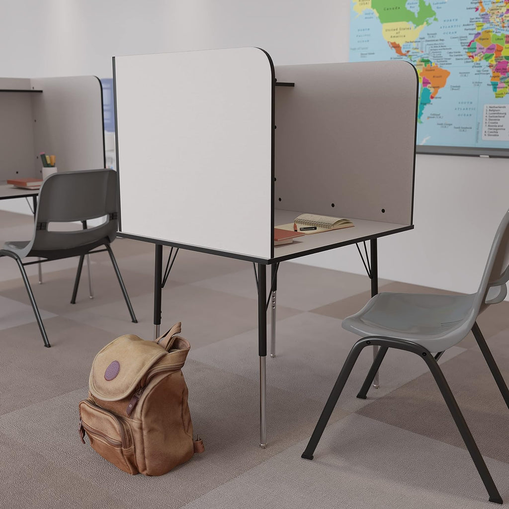 Stand-Alone Study Carrel with Height Adjustable Legs J536