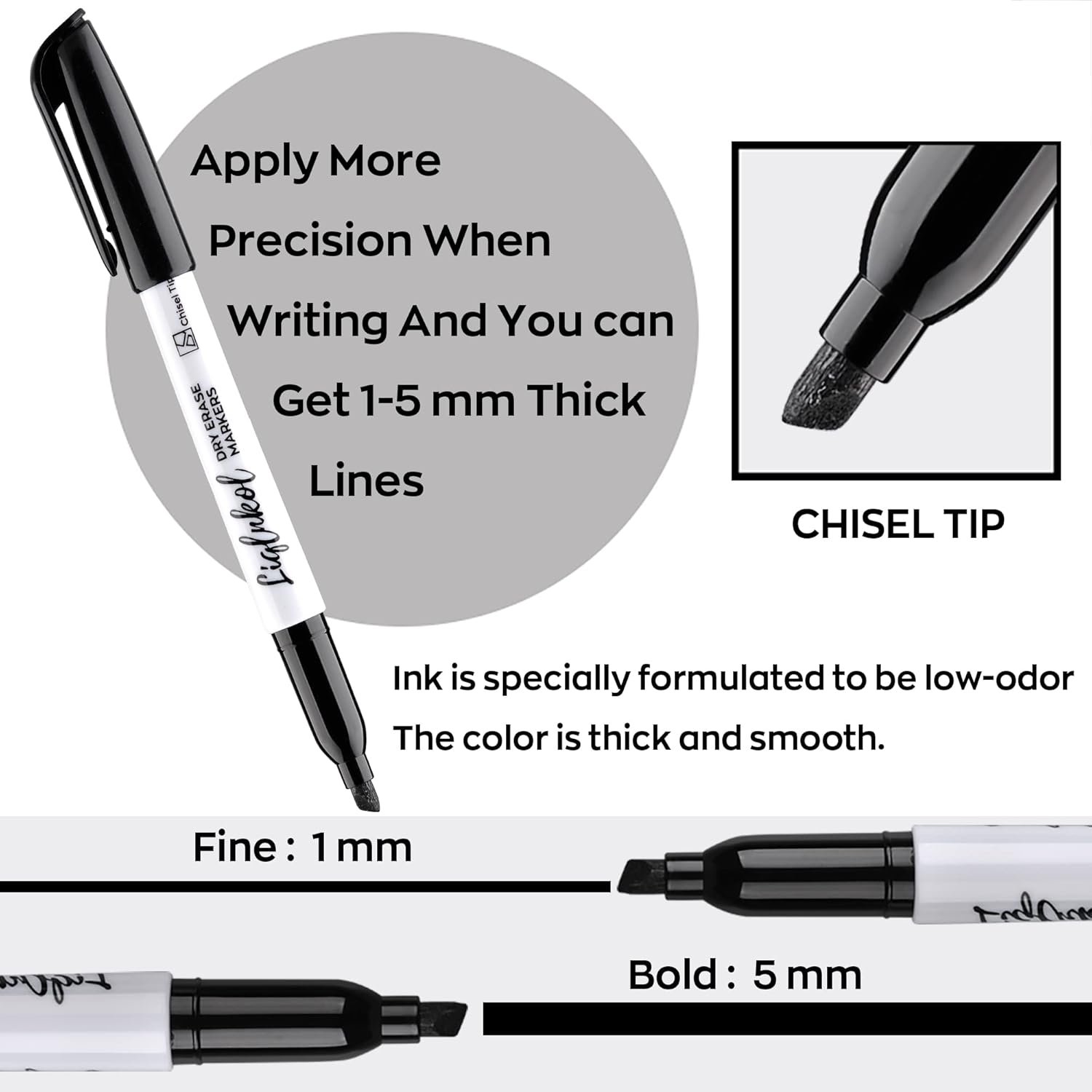144 Pack Chisel Point Low Odor Dry Erase Markers O5855