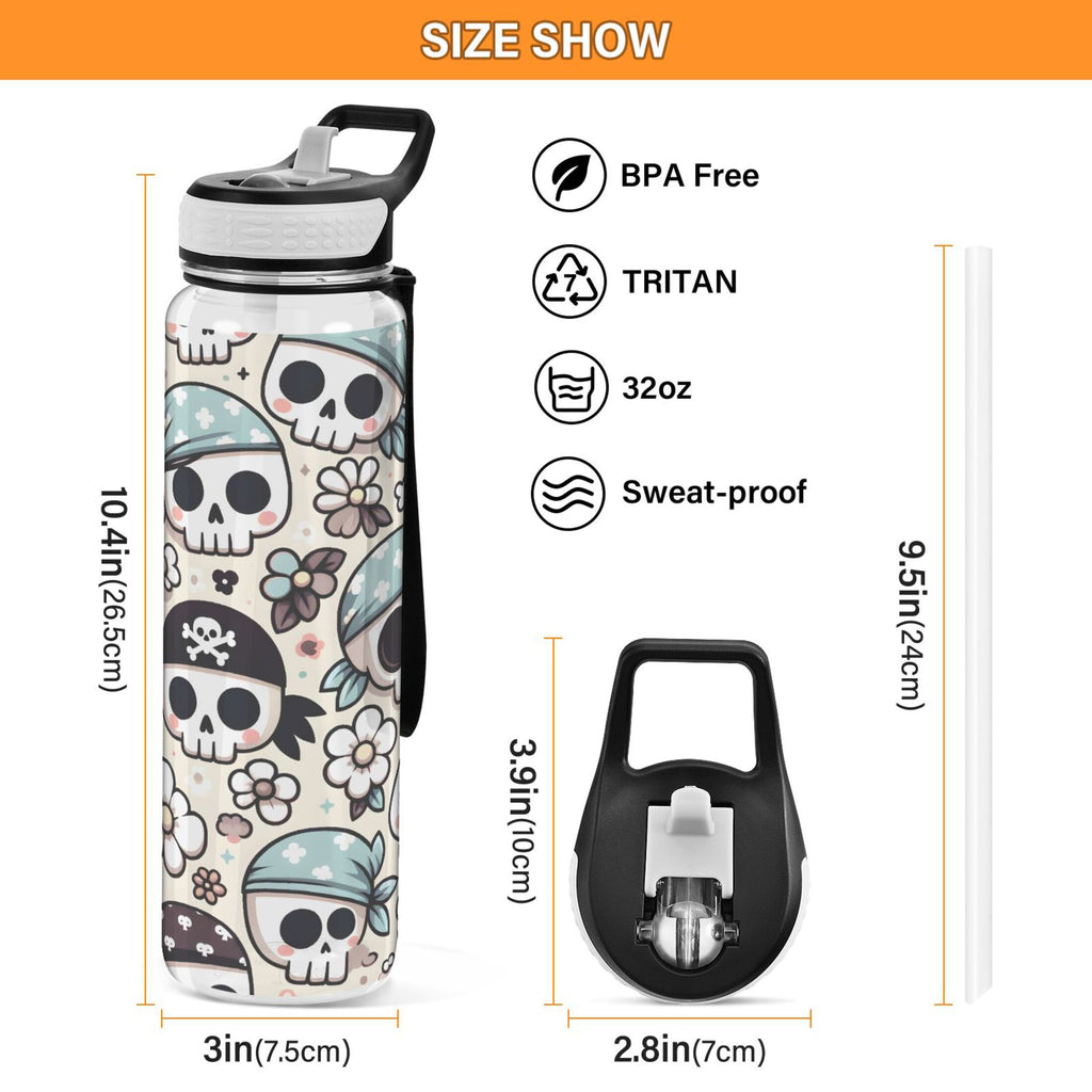 32oz Leakproof Tritan Sports Water Bottle with Straw Y627