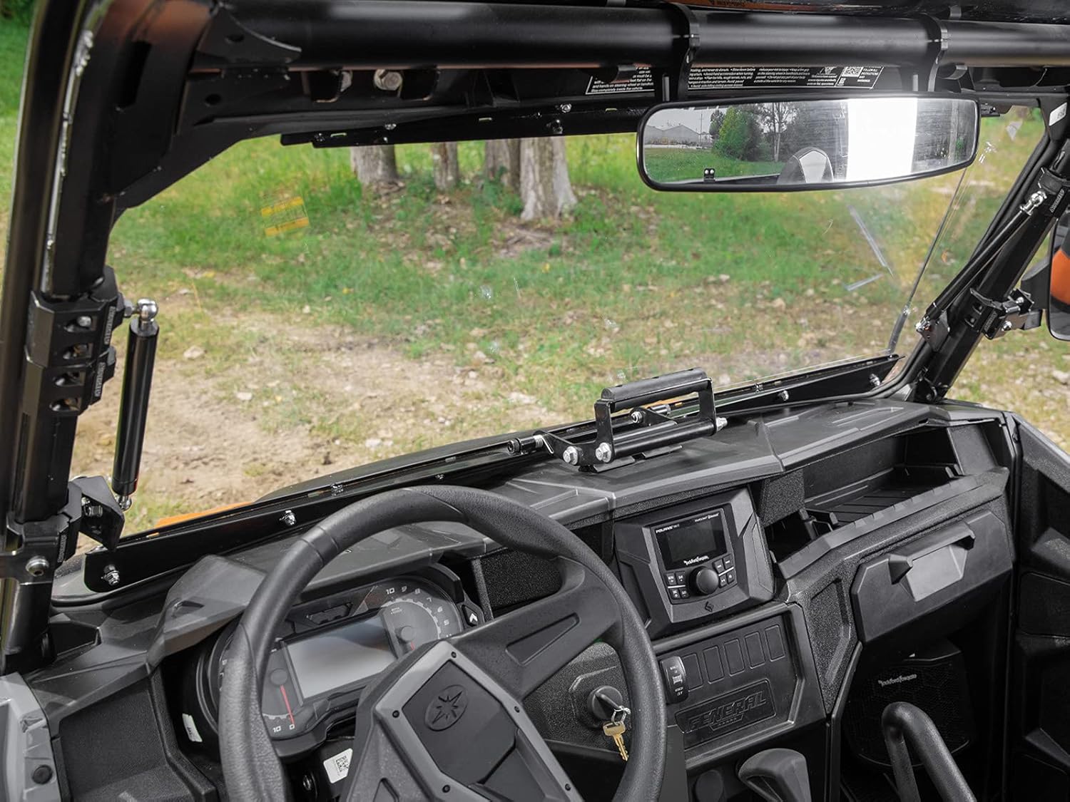 Heavy Duty Scratch Resistant Flip Windshield, 1/4" Thick Polycarbonate T189