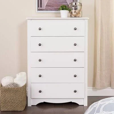 5 Drawer White Chest B222113