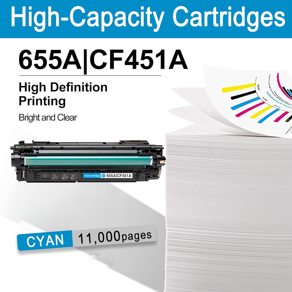 Cyan 655A CF451A Toner Cartridge X296