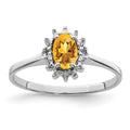 925 Sterling Silver Oval Cut Citrine Ring Size 7 Z729