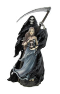 Blue Gown Hooded Grim Reaper and Witch Figure H376