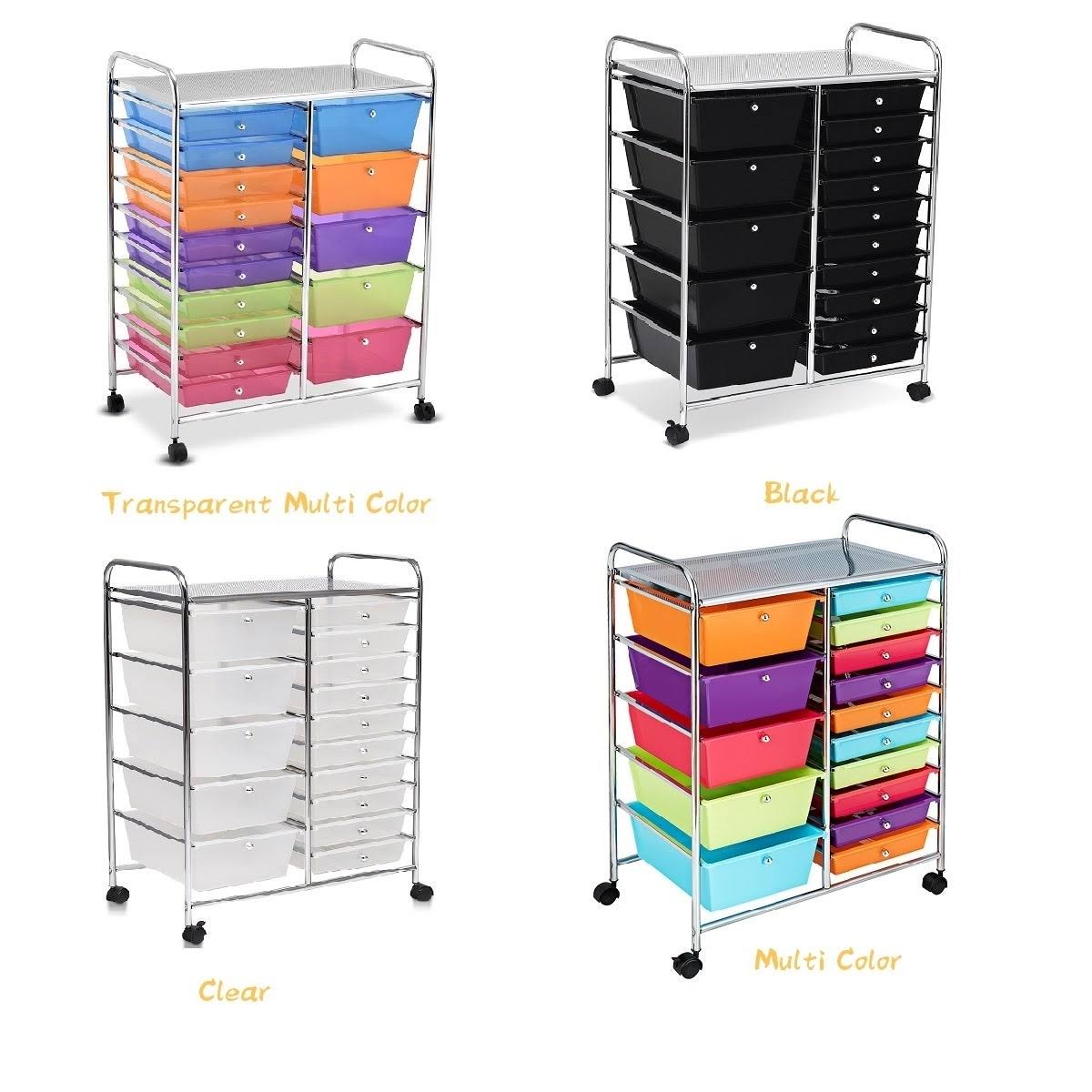 15-Drawer Utility Organizer Rolling Cart with Wheels G9756