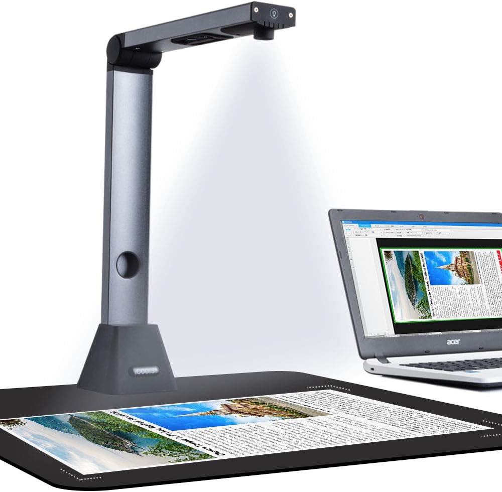 Document Camera & Overhead Scanner X3: Portable 8MP High Definition Capture Size A3 Multi-Language OCR USB Doc Cam Pack of 2 T283755