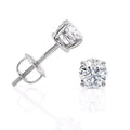 0.5 Carat Lab Grown Diamond Stud Earrings in 14k White Gold, 4-Prong Basket, Screw Back H9804