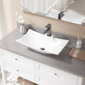Rectangular Vitreous China Vessel Bathroom Sink with Faucet P8070