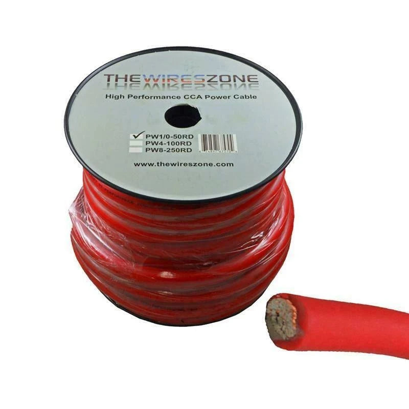 1/0 AWG 50 Feet Red Power/Ground Cable Wire Z634159