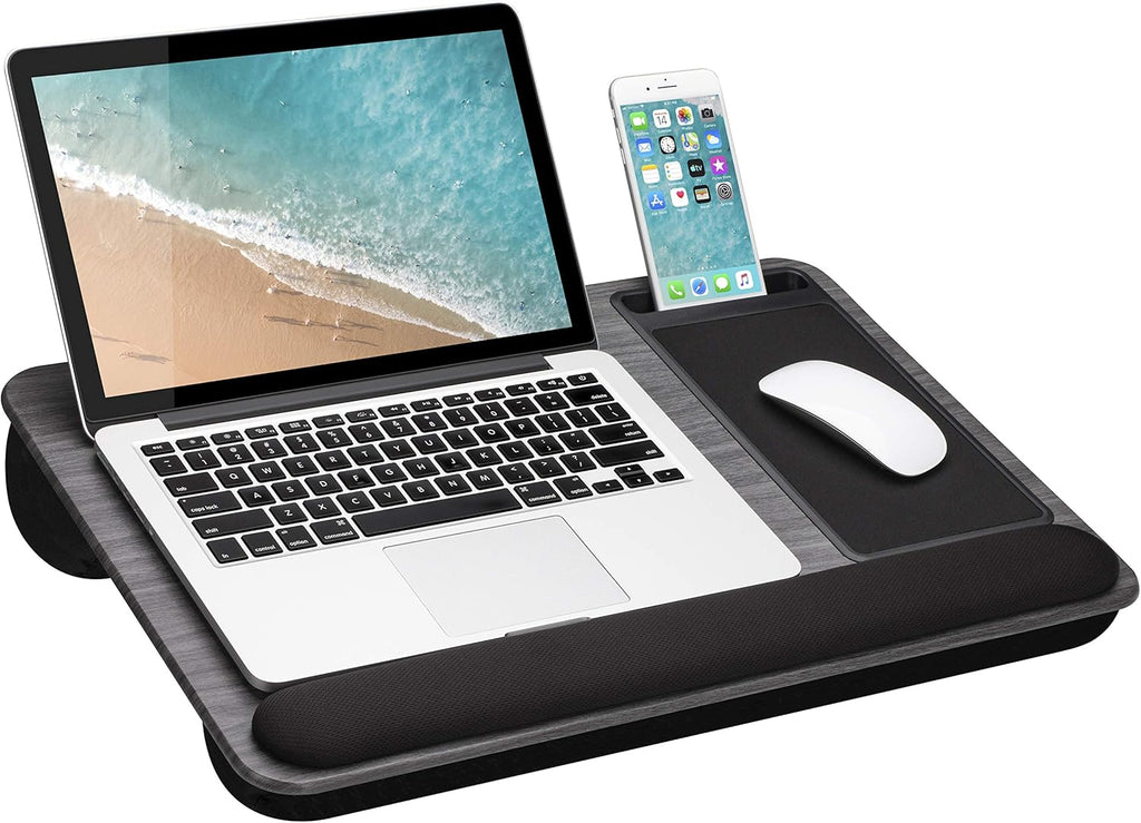 Black Carbon Lap Desk with Wrist Rest, Mouse Pad, and Phone Holder, Pack of 2 Z73809