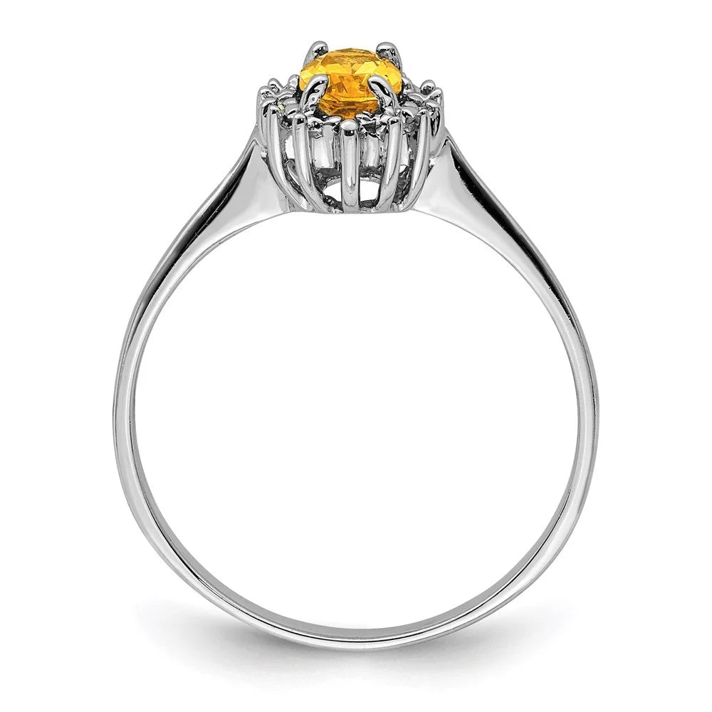 925 Sterling Silver Oval Cut Citrine Ring Size 7 Z729