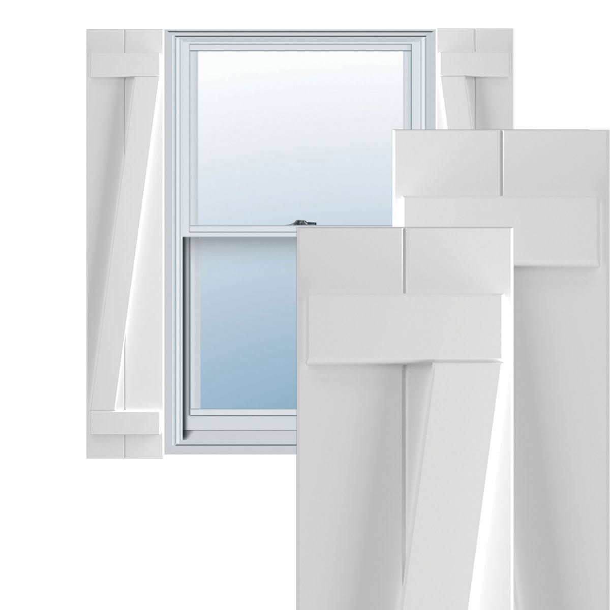 10-3/4x22 x 80x22 PVC Board and Batten Shutters with Z-Bar I6107