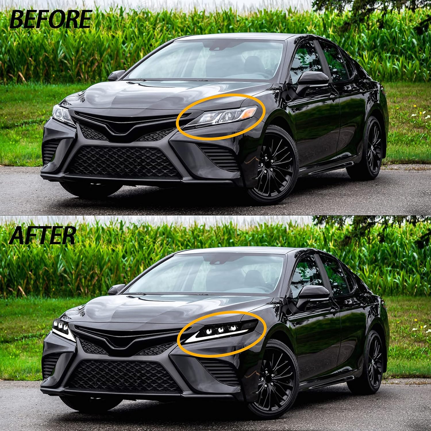 Upgrade Full LED Headlights Assembly with Sequential Turn Signal, Left+Right Pair M424382