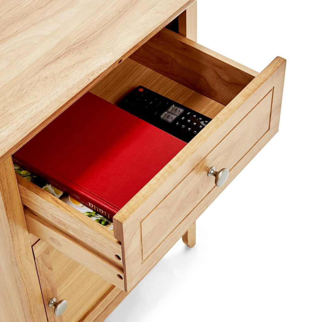 Brown Side Table with Single Drawer and Storage Cabinet X51115