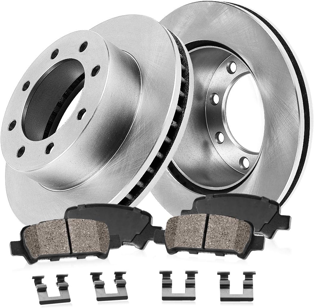 8 Lug Brake Rotors Ceramic Pads Hardware U18383