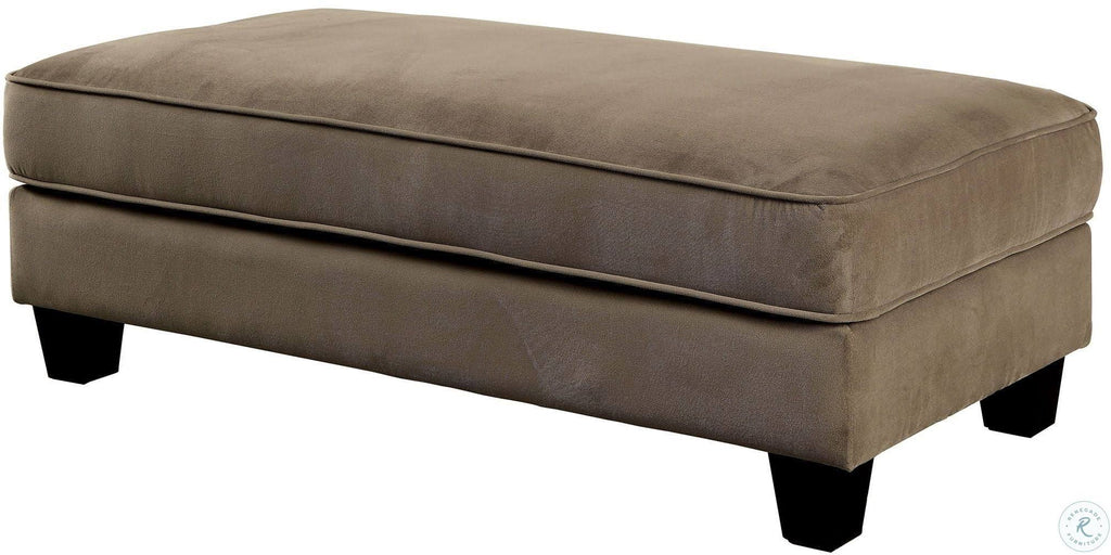Brown Flannelette Sectional with Ottoman P8680