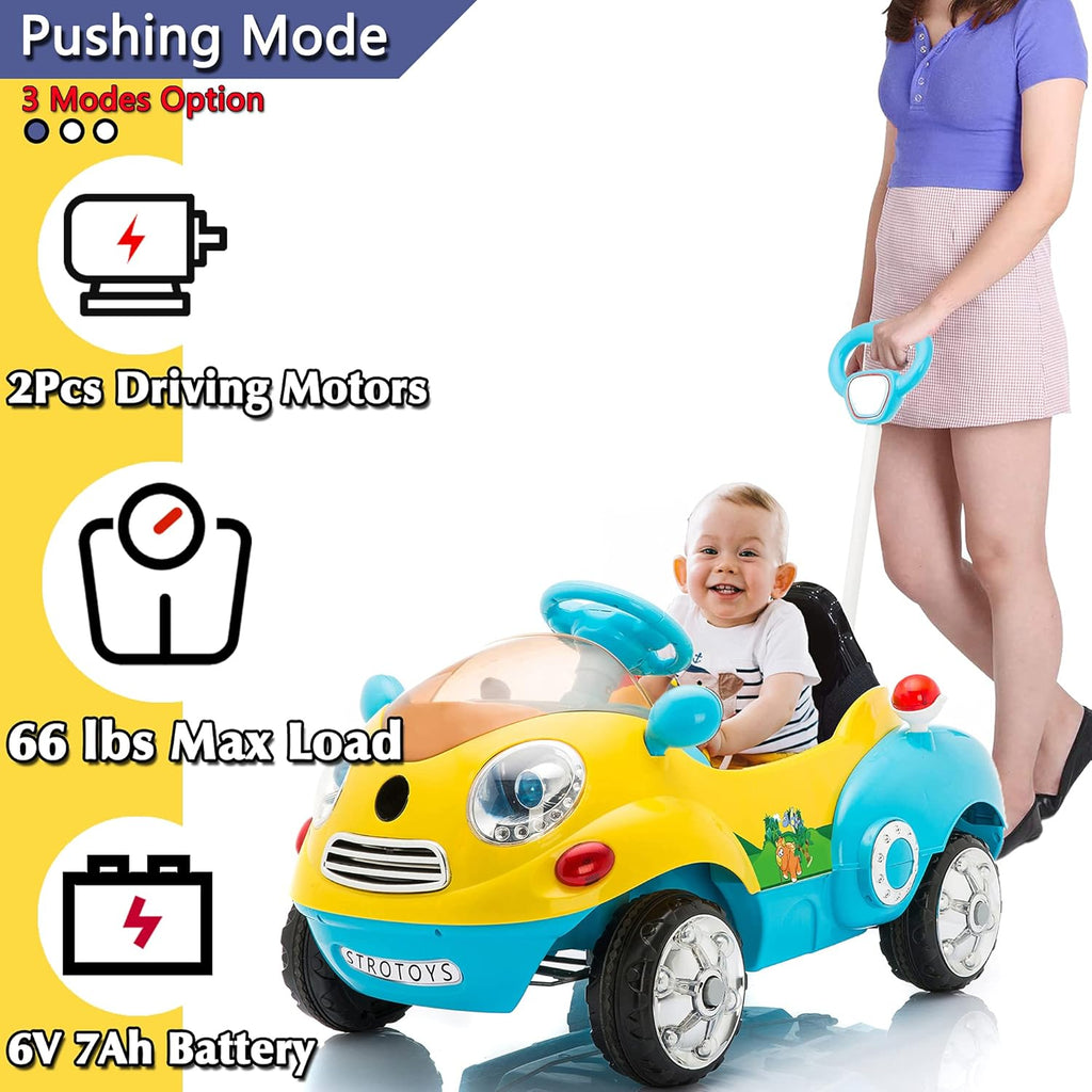 Blue & Yellow Electric Ride On Car with Remote Control K99142