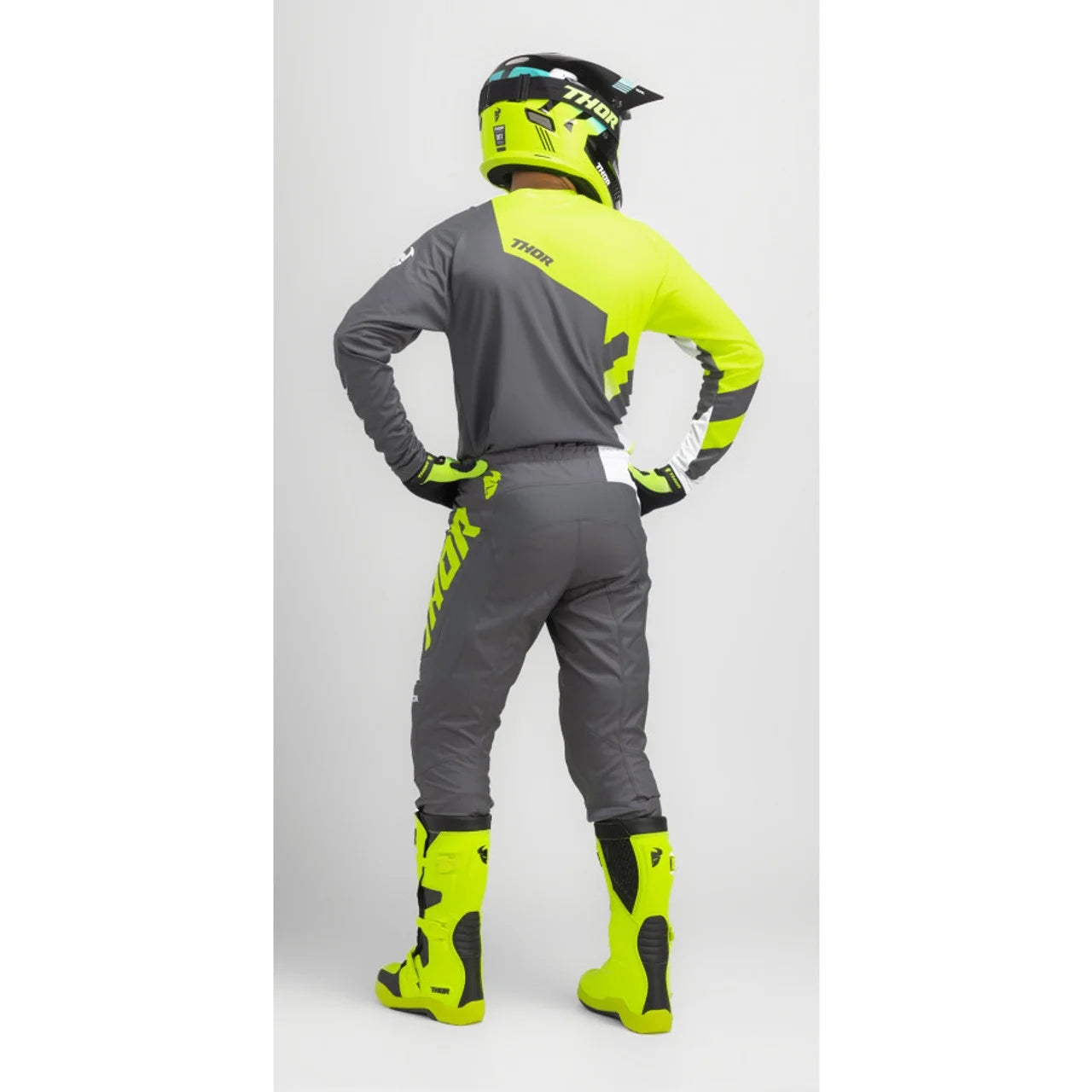 Youth Sector Checker Motocross Jersey Pant Combo Charcoal/Acid D2721