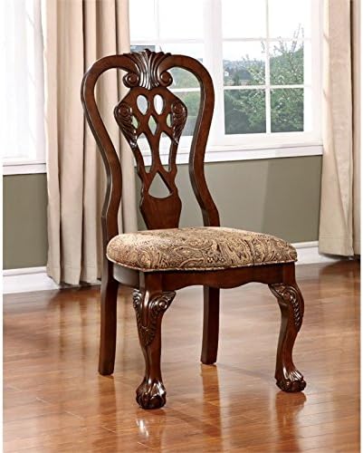 Brown Cherry Wood Padded Dining Chair (Set of 2) C840309