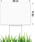 White Signs Board and Metal Stake, Pack of 2 A91775