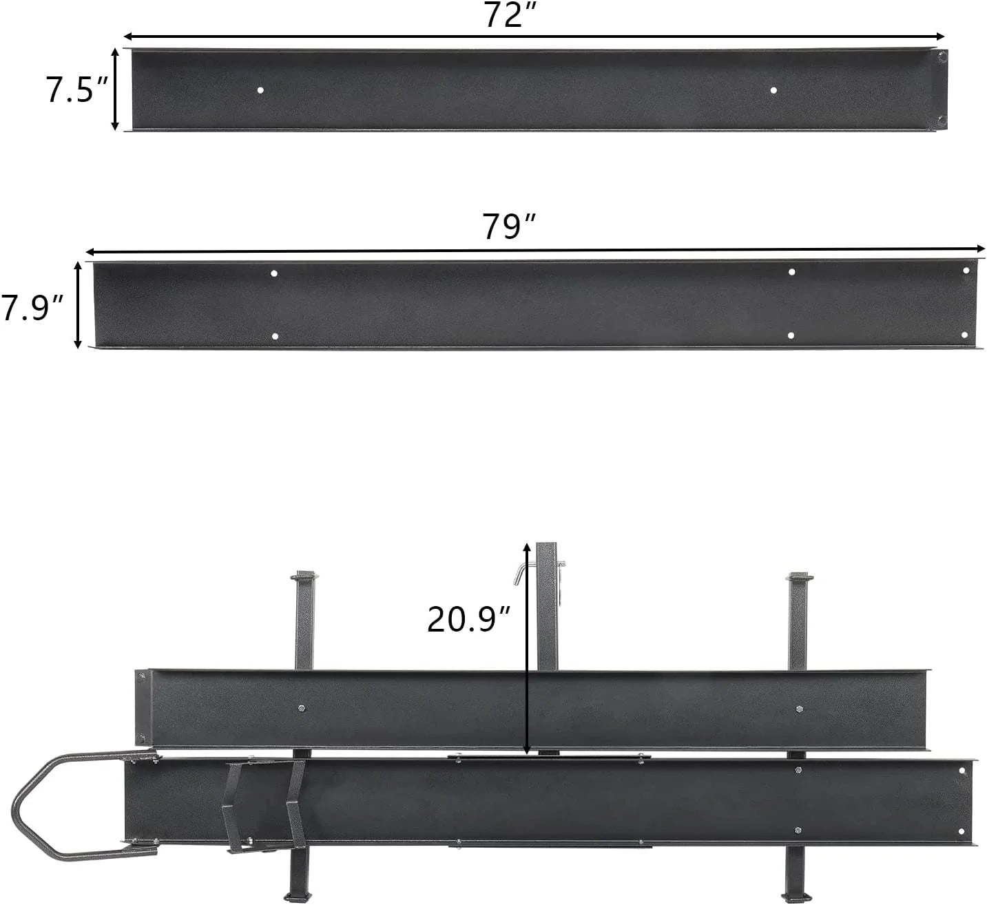 600LBS Steel Hitch Mount Motorcycle Carrier with Loading Ramp Q3882