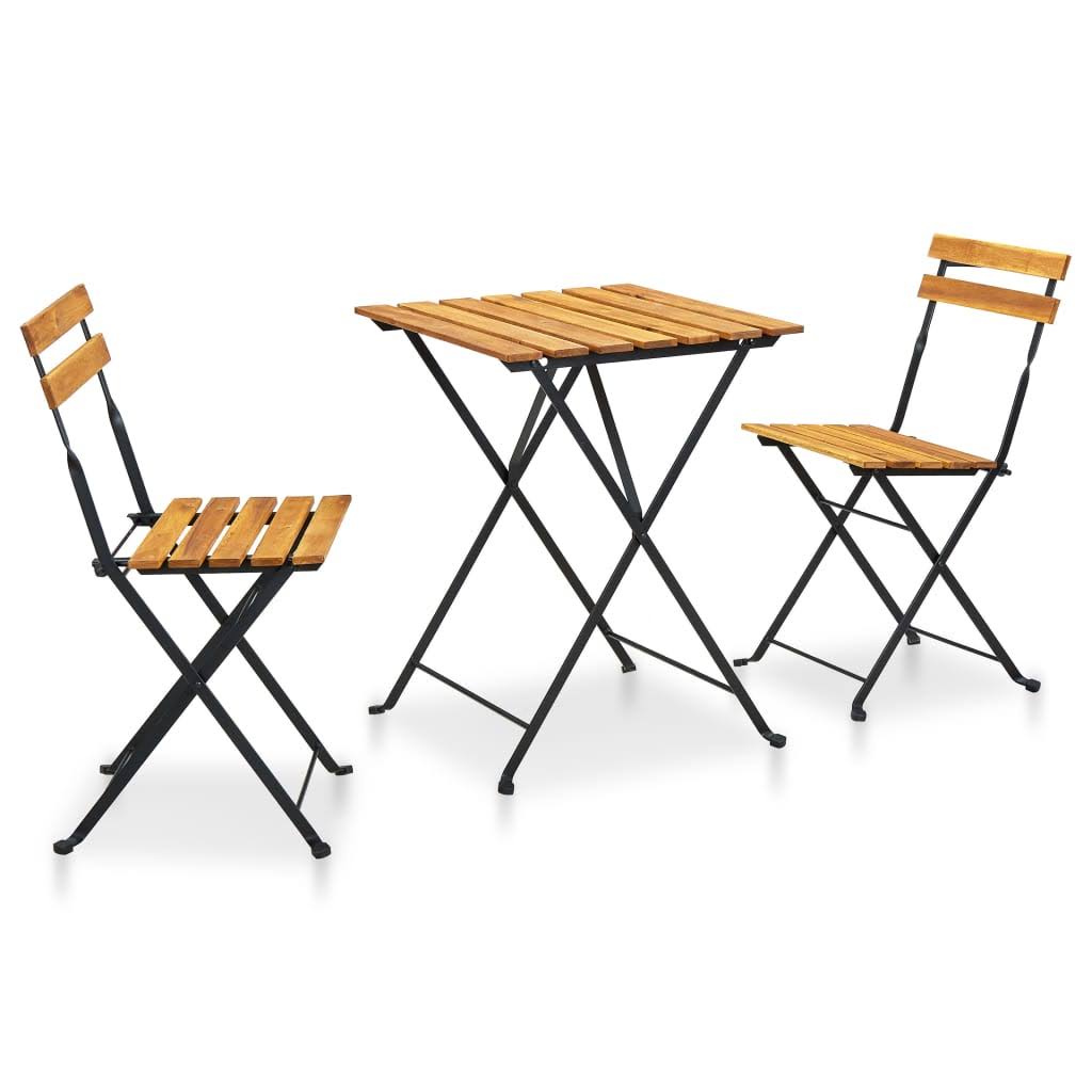 3 Piece Folding Bistro Set Solid Acacia Wood U8824
