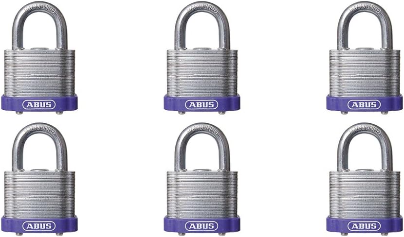 Purple Laminated Steel Padlock, Pack of 6 T248
