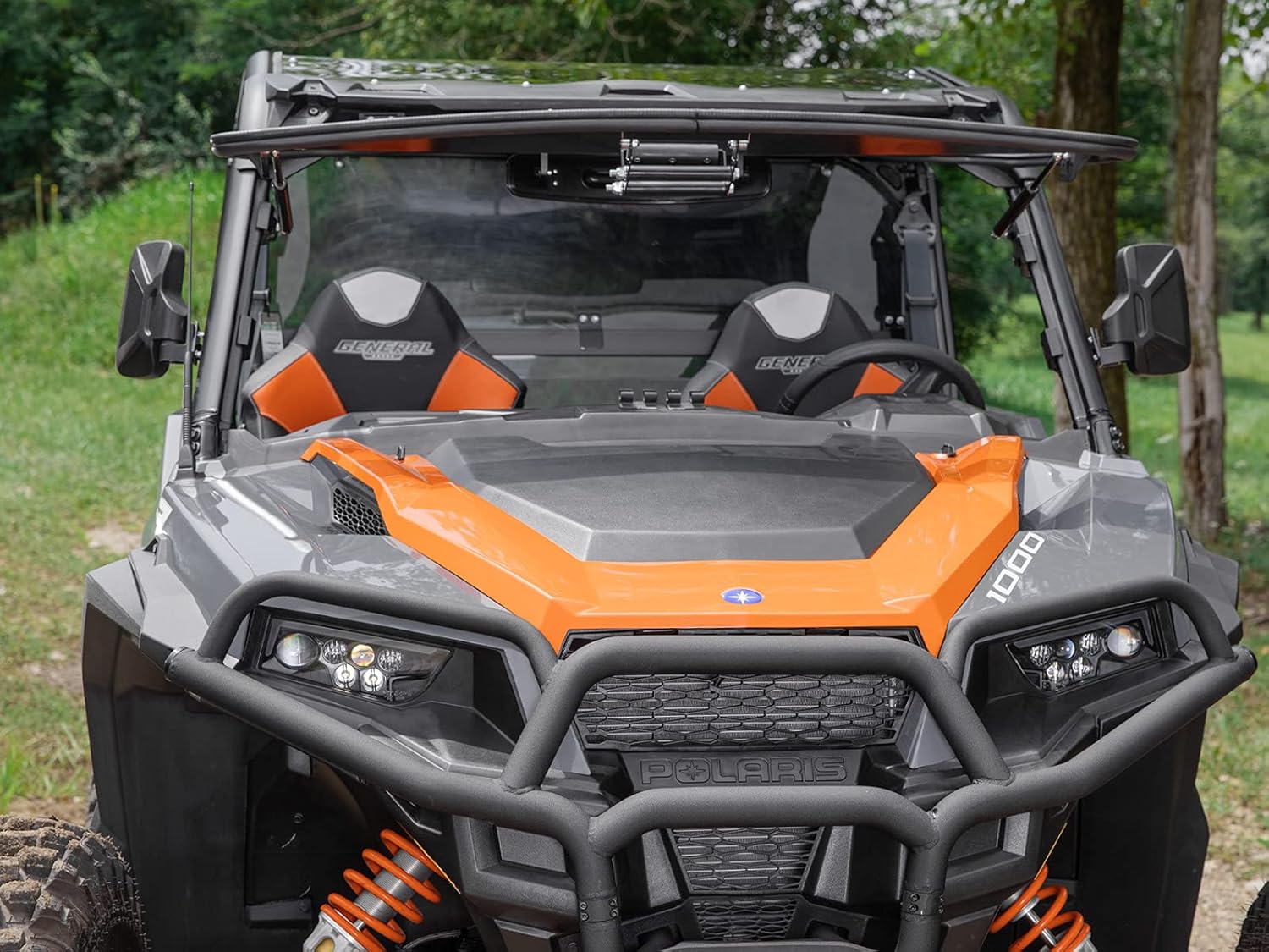 Heavy Duty Scratch Resistant Flip Windshield, 1/4" Thick Polycarbonate T189