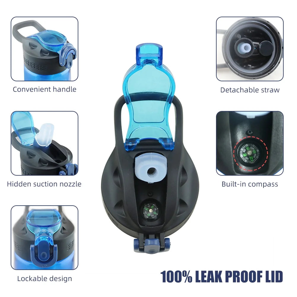 Blue Tritan Water Filter Bottle with Lockable Lid J435125