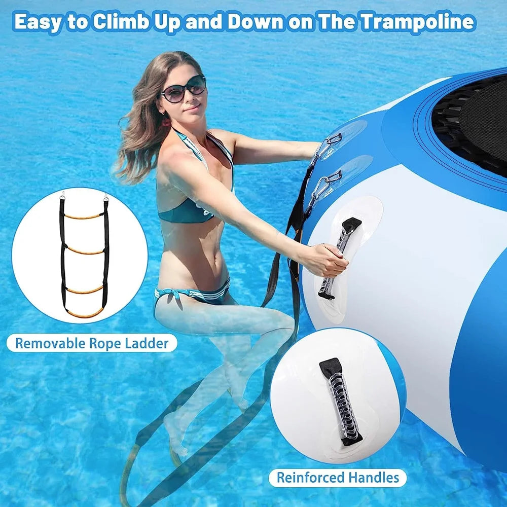 6.5ft Inflatable Water Trampoline Floating Bouncer Swim Platform J417