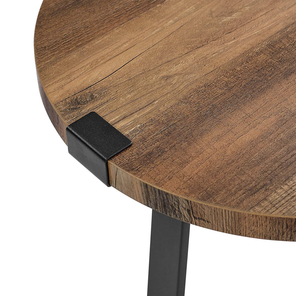Rustic Oak Round Side Table G71048