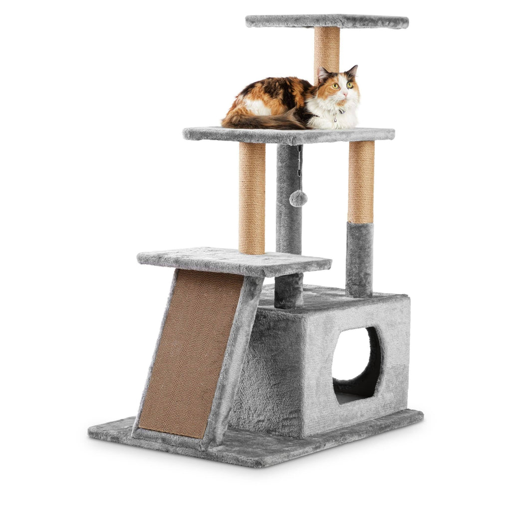 4-Level Cat Tree, 34x22 L x 24x22 W x 46x22 H, Multi-Color G261