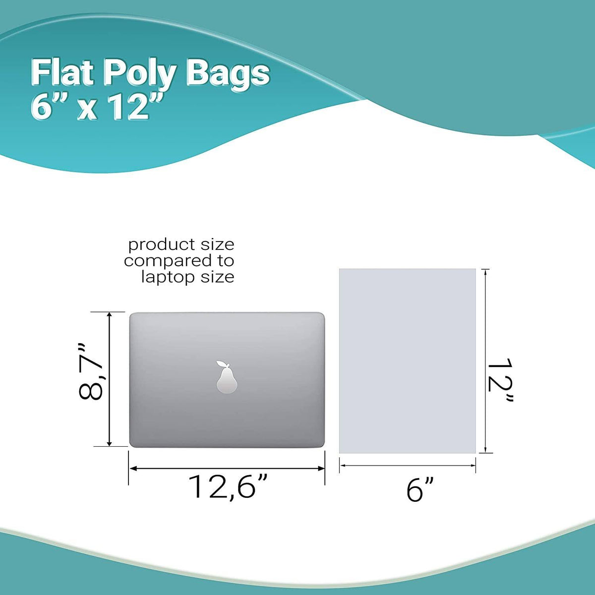 1000 Pack Clear Flat Open Top Poly Bags 6 Mil O67379