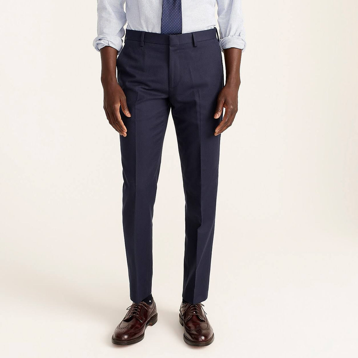 Slim-Fit Unstructured Suit Pant in English Wool-Cotton Twill F74865