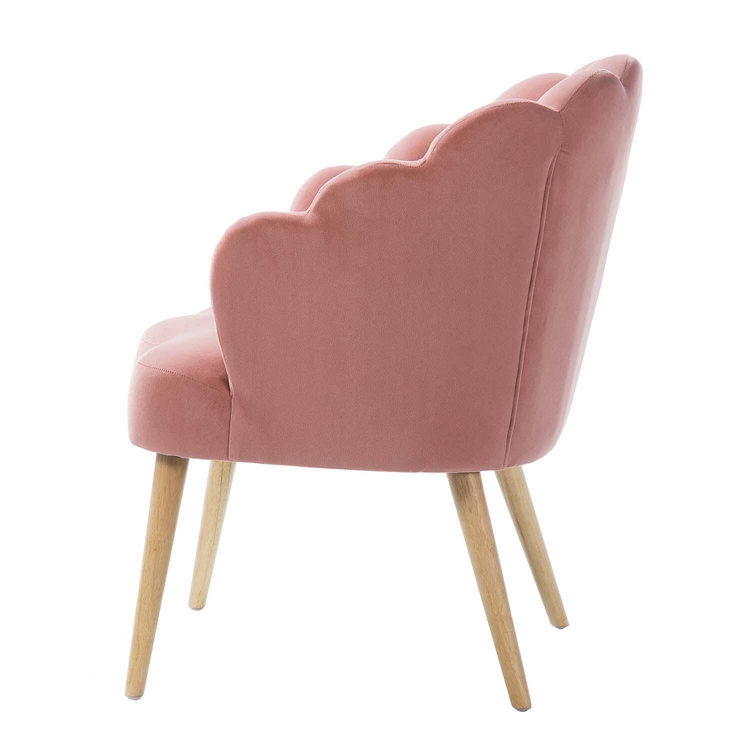 Scalloped Velvet Arm Chair with Tufted Back, Set of 2 - Green I24297