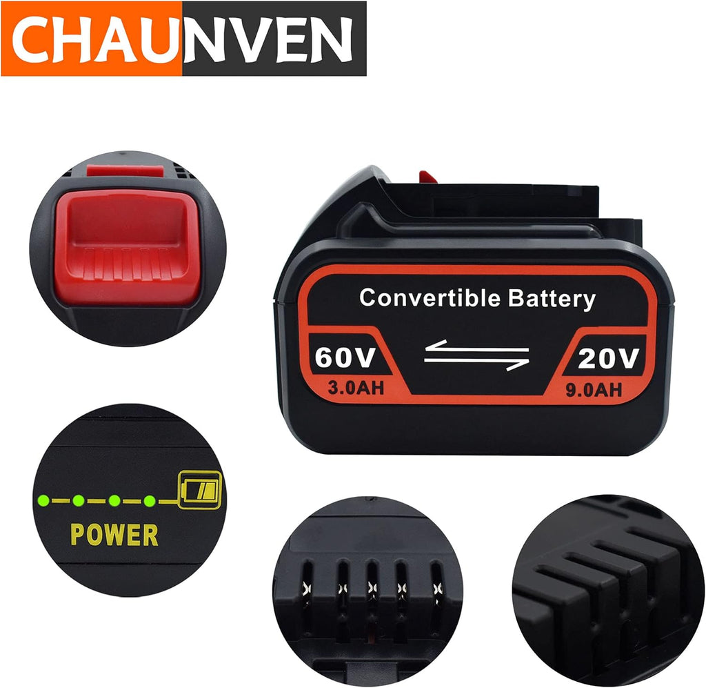 DCB606 Battery Replacement for Dewalt 20V / 60V Cordless Power Tools Battery C3321