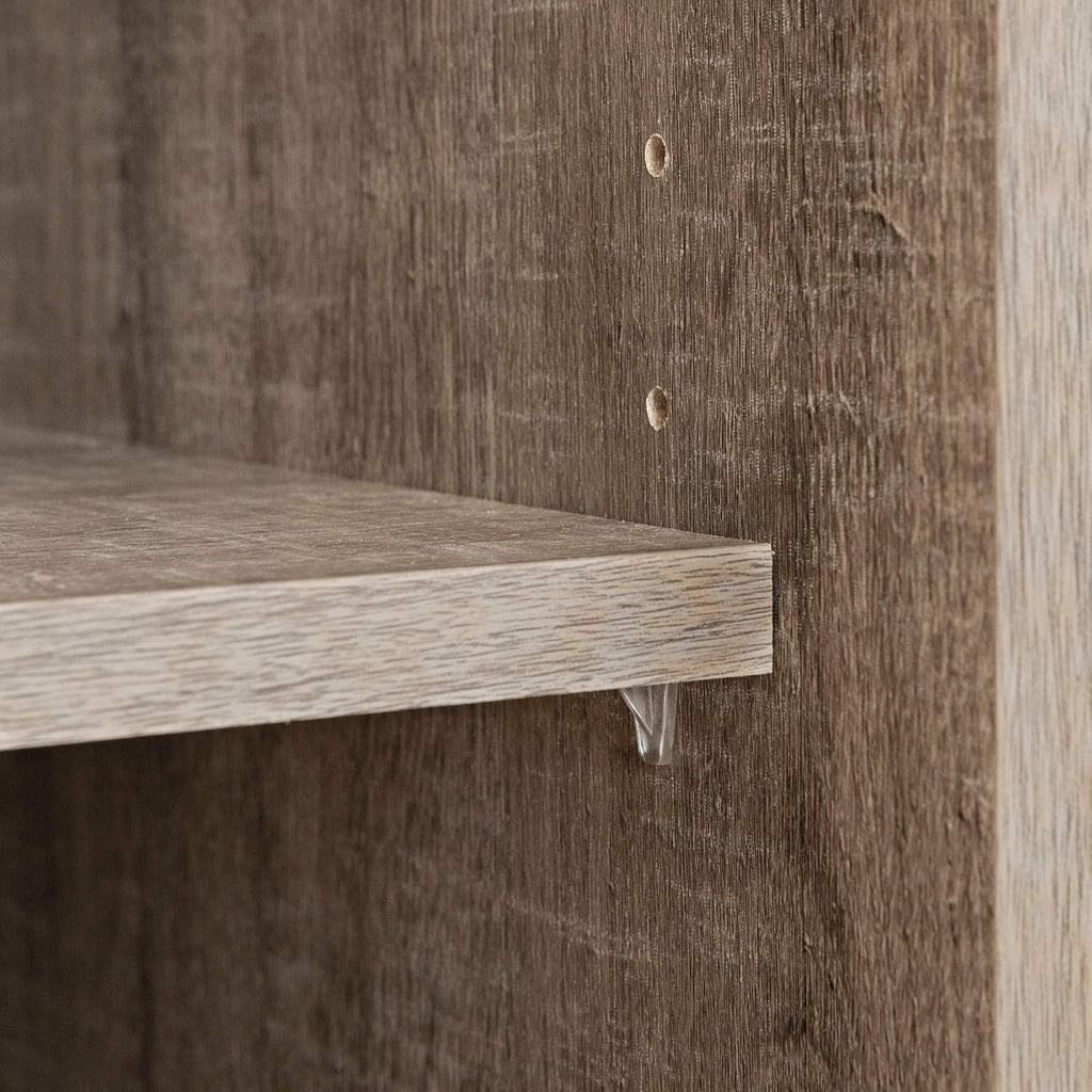 Weathered Oak and Matte Black Bar Cabinet with Storage M7955