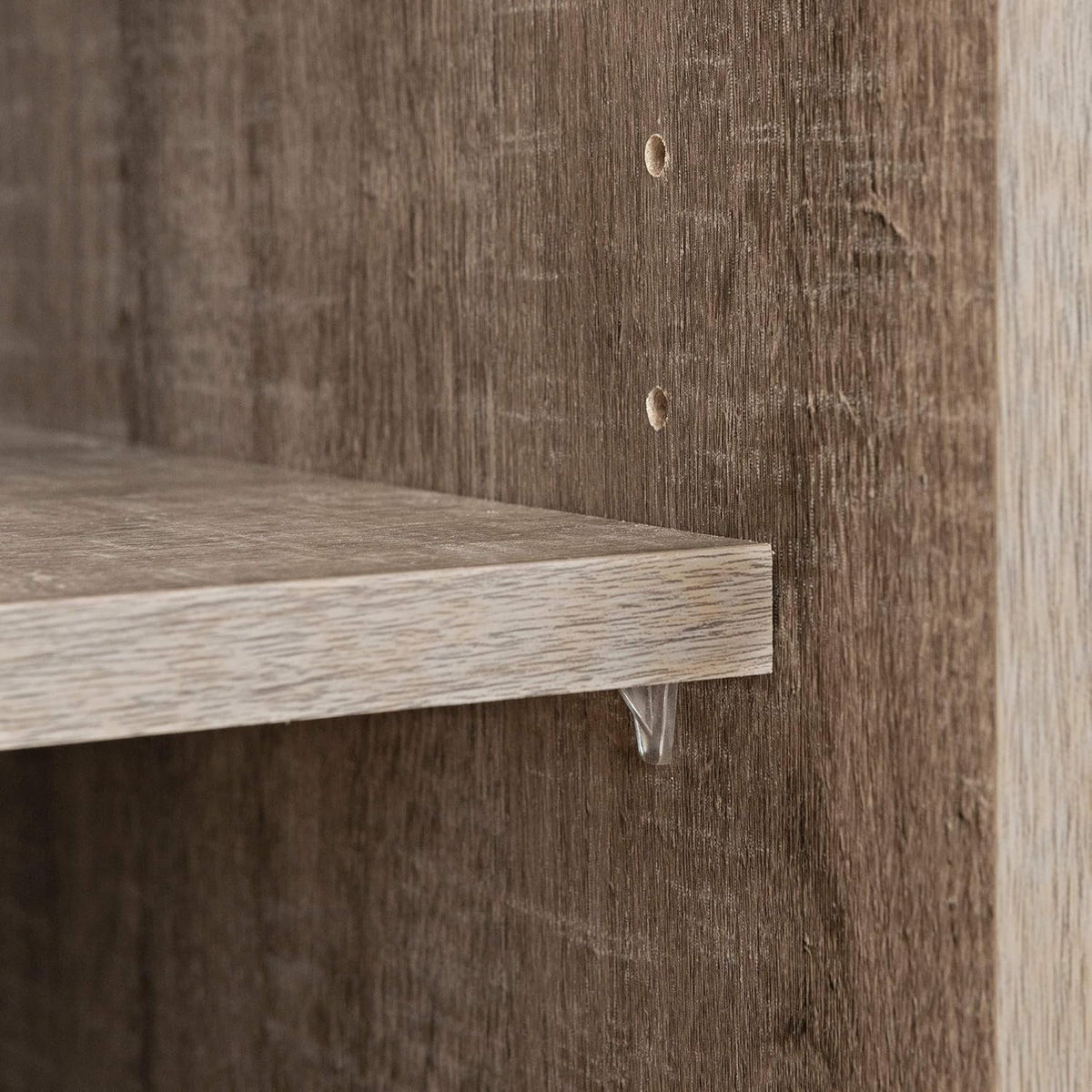 Weathered Oak and Matte Black Bar Cabinet with Storage M7955