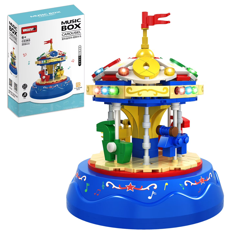 Yellow&Blue 222pcs Music Box Building Blocks E6683