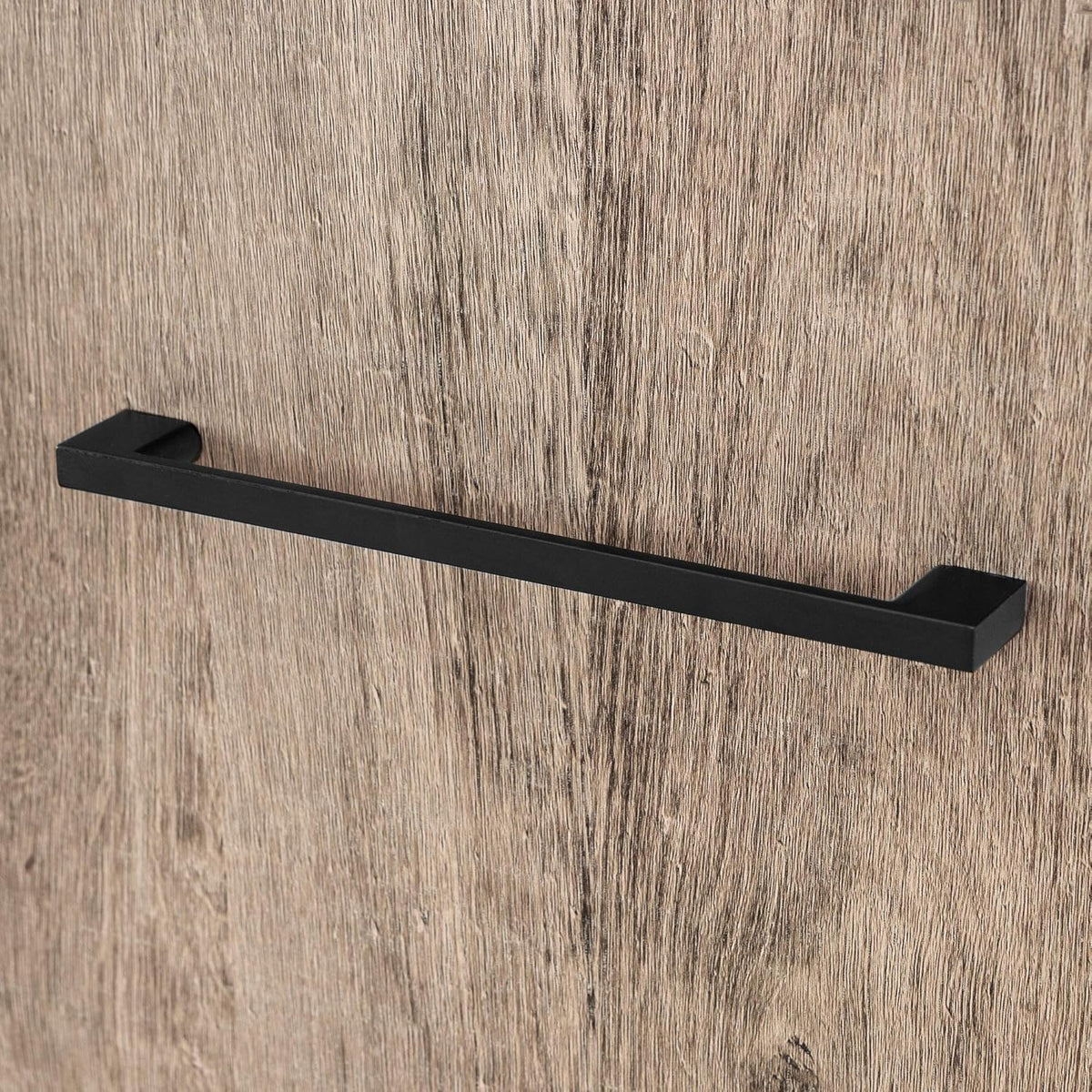Weathered Oak and Matte Black Bar Cabinet with Storage M7955