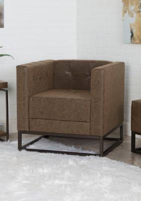 Brown Upholstered Accent Chair with Metal Base C742